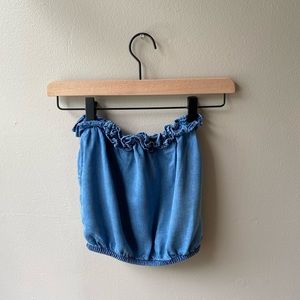 Urban Outfitters denim tube top with ruffles